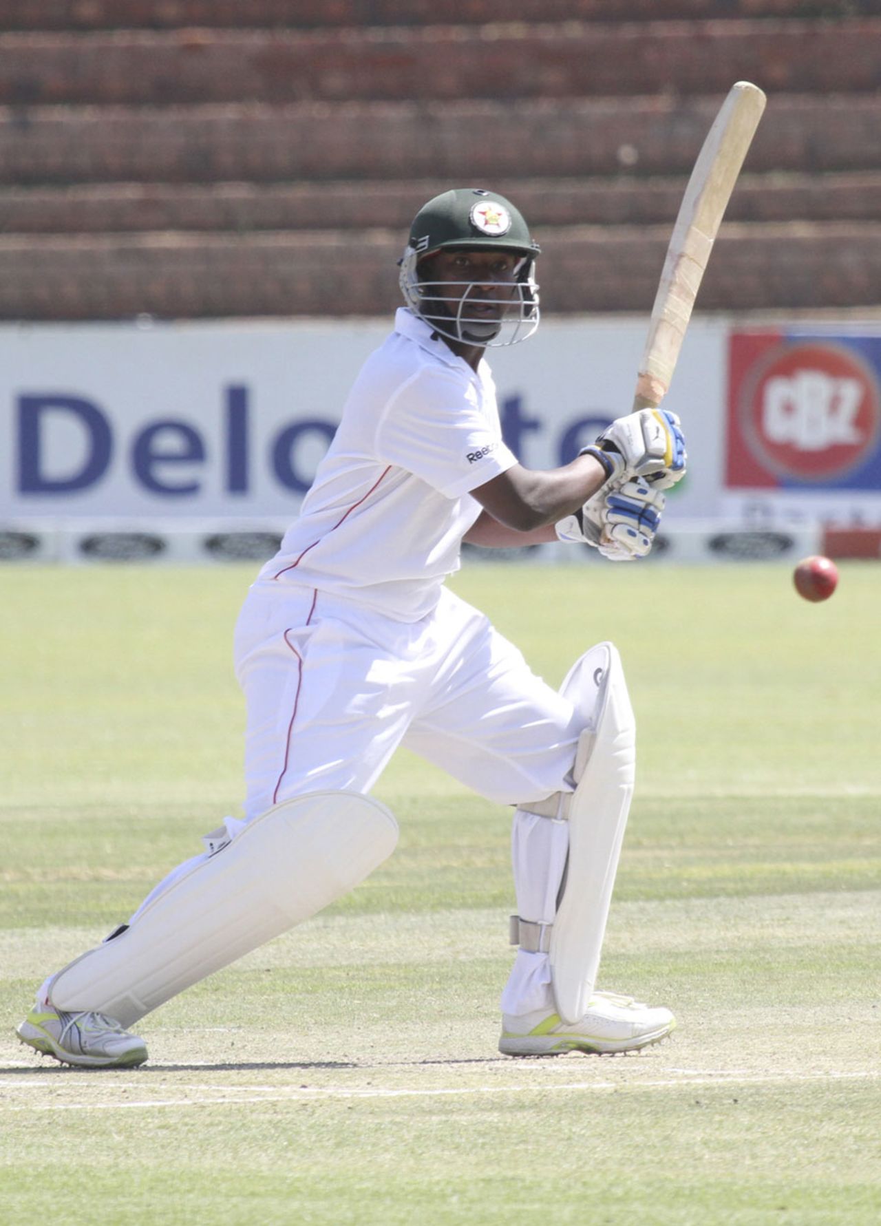 Tino Mawoyo picks a gap on the off side, Zimbabwe v Pakistan, only Test, Bulawayo, 2nd day, September 2, 2011