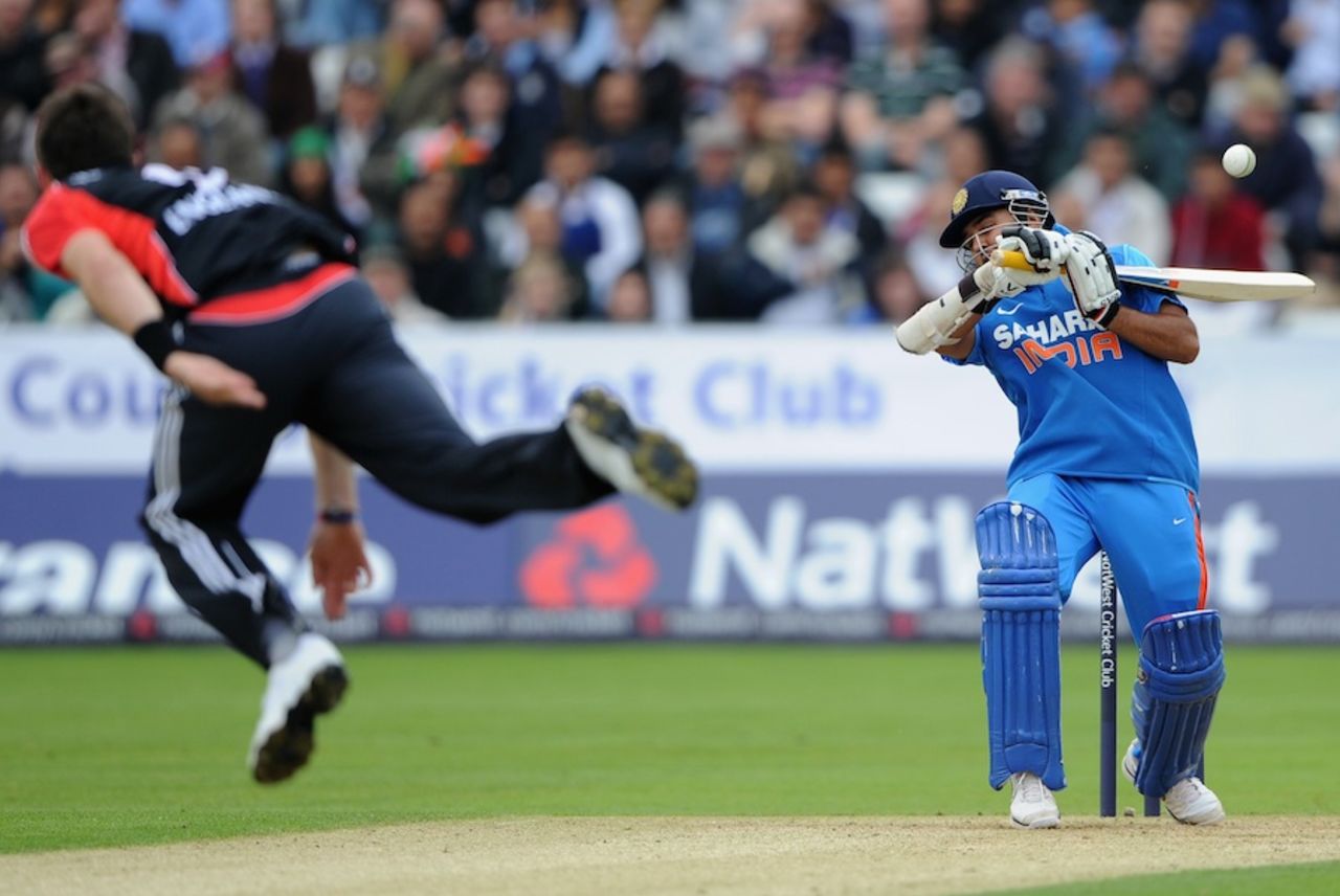 Parthiv Patel avoids a bouncer, England v India, 1st ODI, Chester-le-Street, September 3, 2011