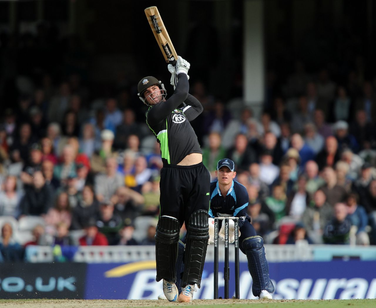 Tom Maynard hits one of four sixes in his half-century against Sussex, Surrey v Sussex, Clydesdale Bank 40 Semi-Final, The Oval, September 4 2011