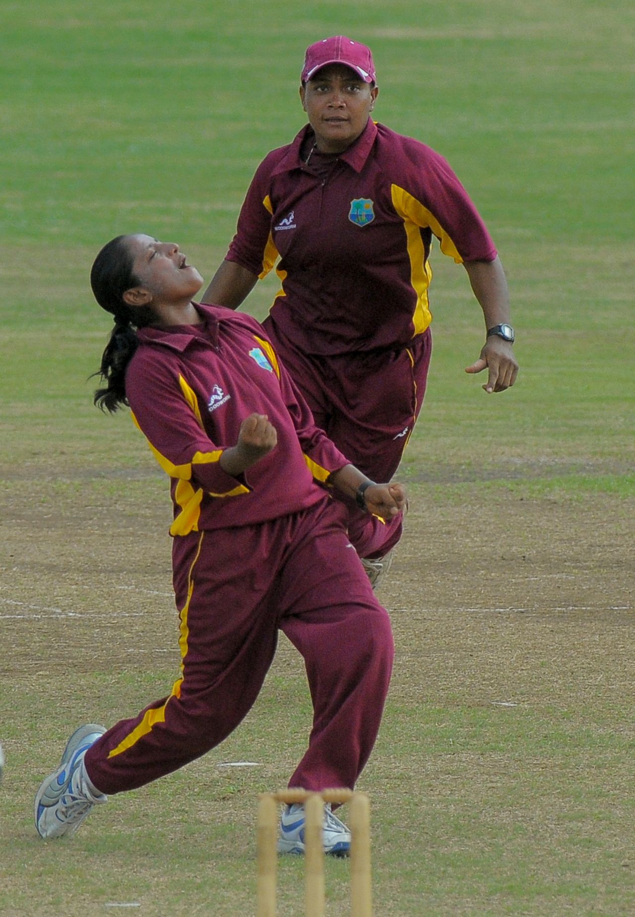 Anisa Mohammed celebrates one of four wickets against Pakistan, West Indies v Pakistan, 4th ODI, Arnos Vale, September 3 2011