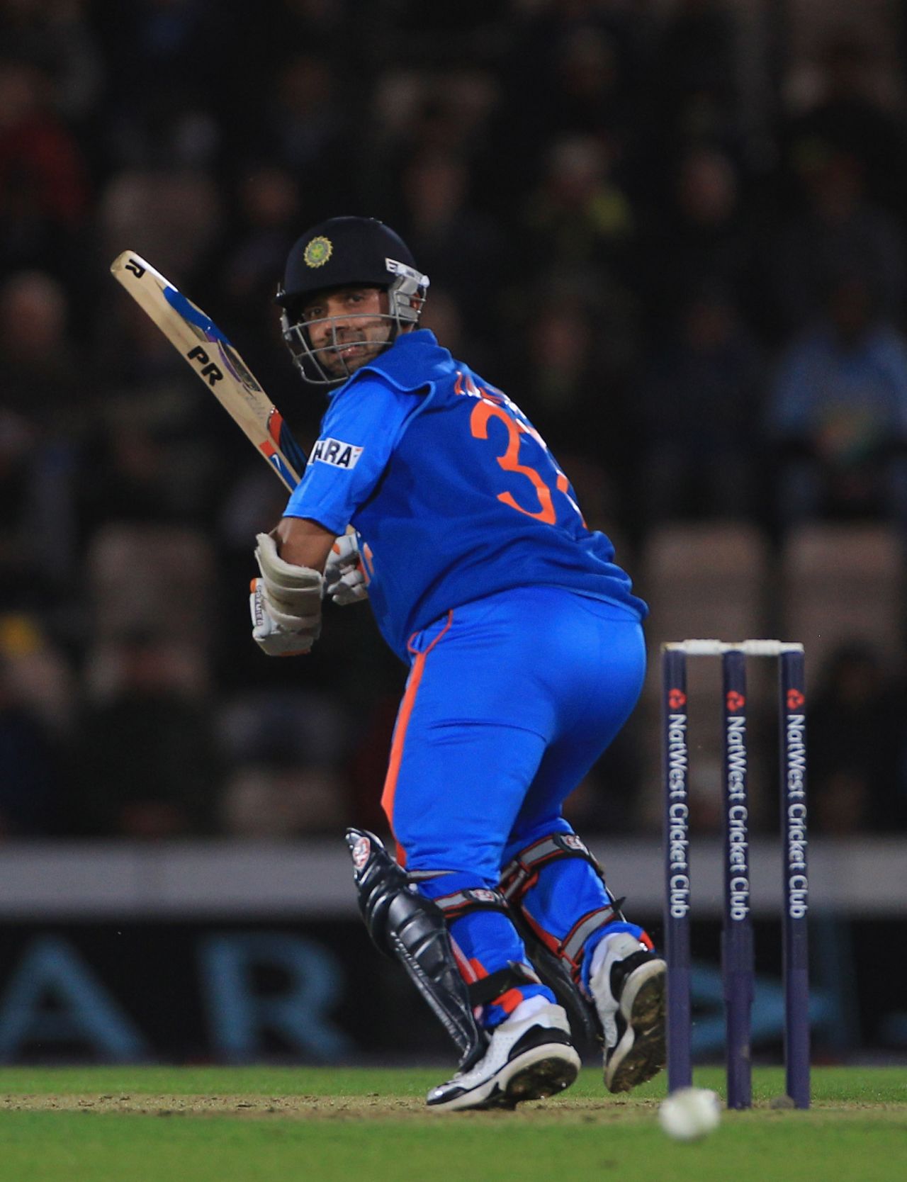 Ajinkya Rahane flicks to leg during his fifty, England v India, 2nd ODI, Rose Bowl, September 6 2011