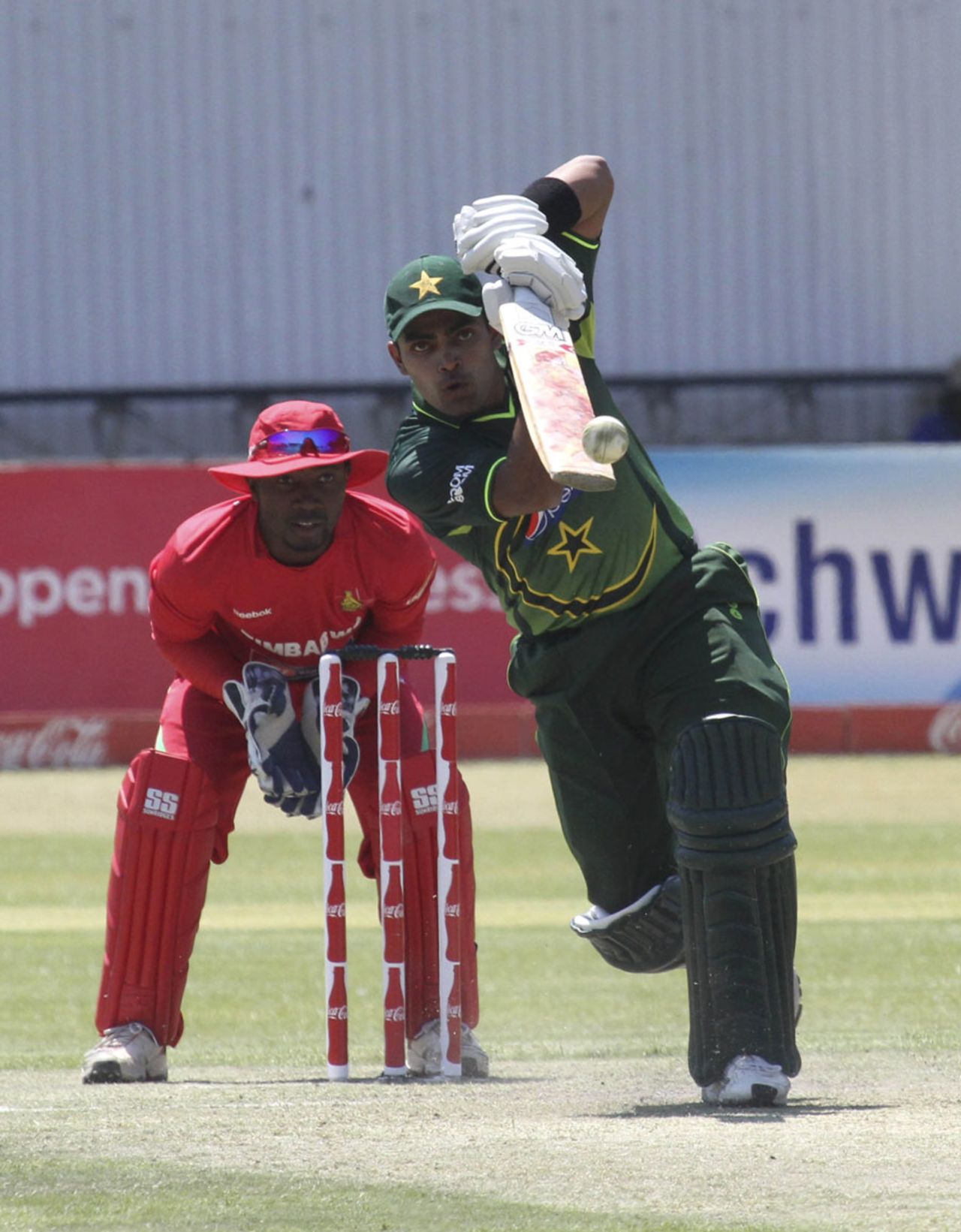 Umar Akmal straight drives, Zimbabwe v Pakistan, 1st ODI, Bulawayo, September 8, 2011