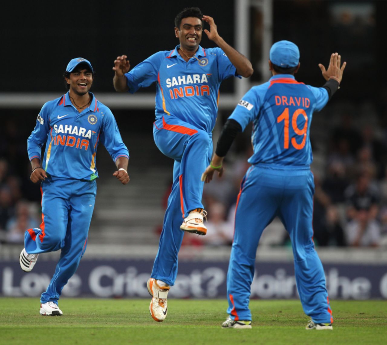 Ravichandran Ashwin celebrates a wicket against England, England v India, 3rd ODI, The Oval, September 9 2011