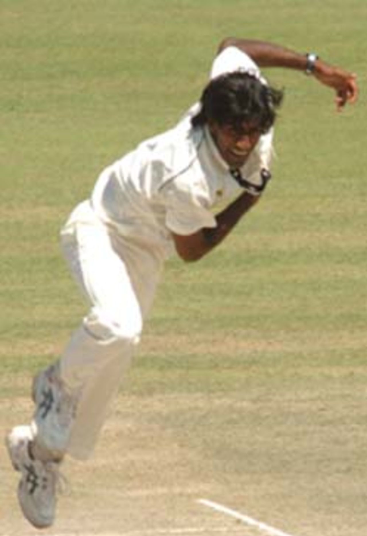 Laxmipathy Balaji, coming into the match after a 6-month-injury-layoff, takes everyone by surprise and finishes with 5 for 76, his first 5-wicket haul in test cricket, India v Pakistan 1st Test at Mohali, 8-12 March 2005