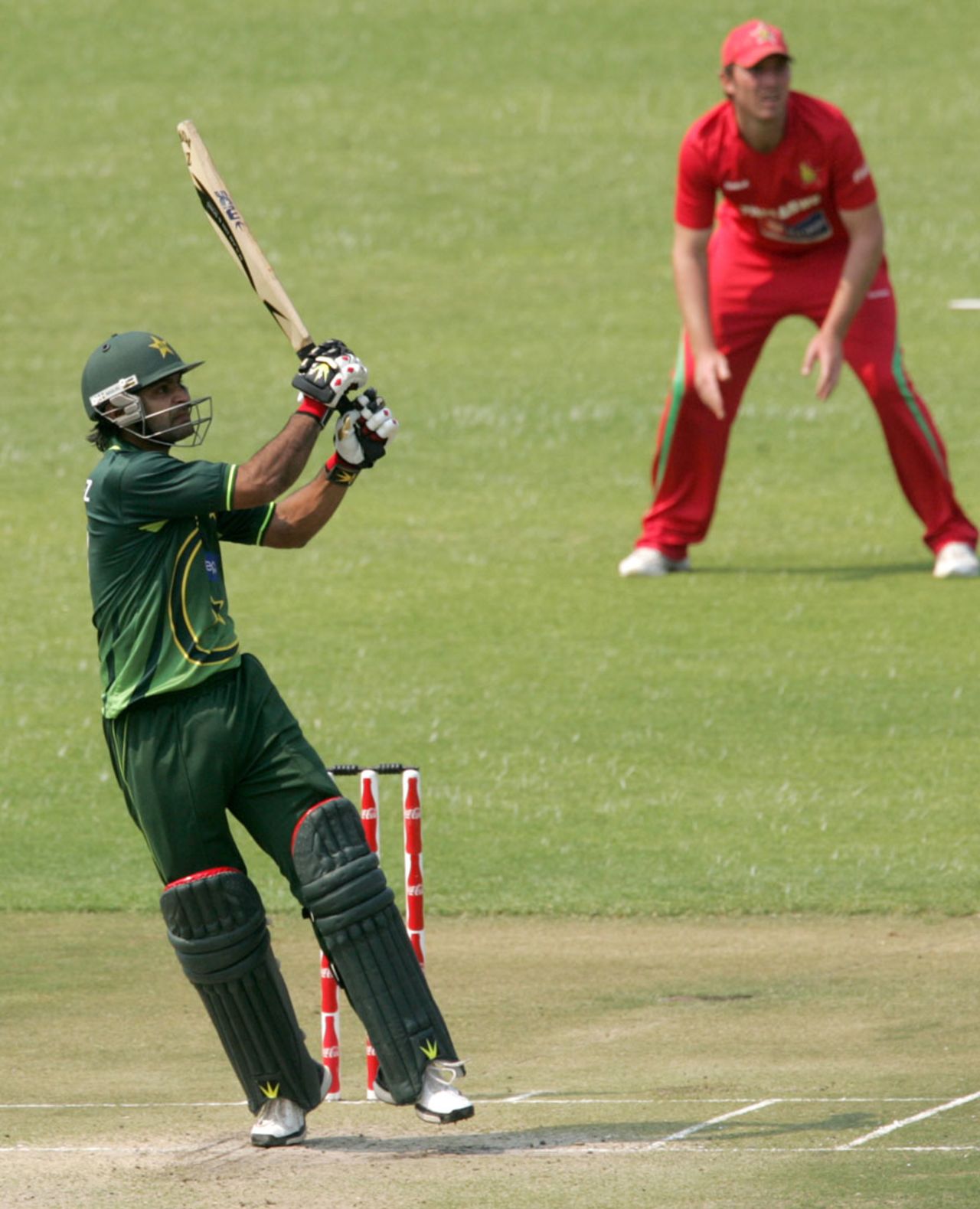 Mohammad Hafeez plays an attacking shot, Zimbabwe v Pakistan, 3rd ODI, Harare, September 14, 2011