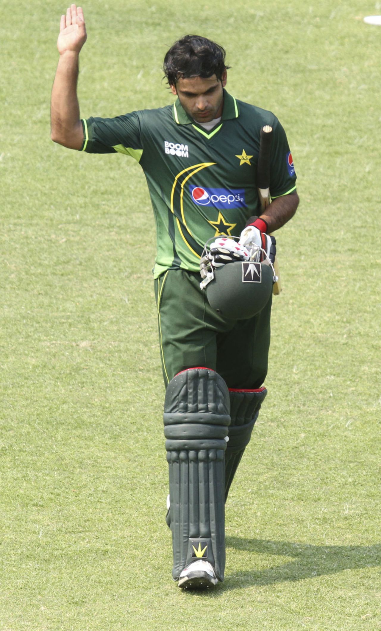 Mohammad Hafeez reacts after his dismissal, Zimbabwe v Pakistan, 3rd ODI, Harare, September 14, 2011