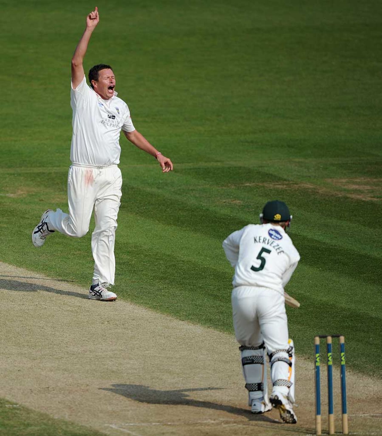 Mitchell Claydon removed Alexi Kervezee for a duck, Durham v Worcestershire, County Championship, Division Two, Chester-le-Street, September 15, 2011