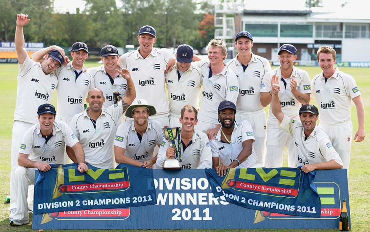 Middlesex celebrate their Division Two title, Leicestershire v Middlesex, County Championship, Division Two, Grace Road, September 15, 2011