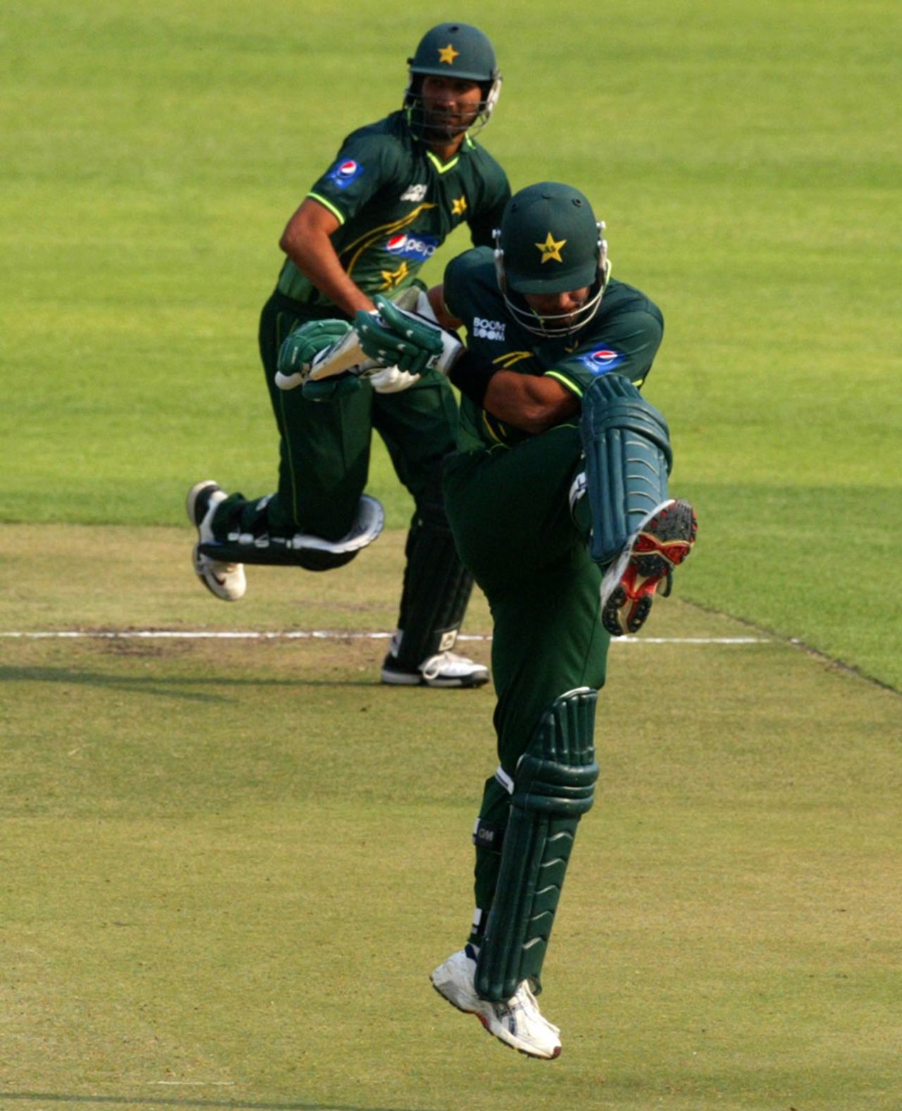 Umar Akmal kicks the air in frustration, Zimbabwe v Pakistan, 1st Twenty20, Harare, September 16, 2011