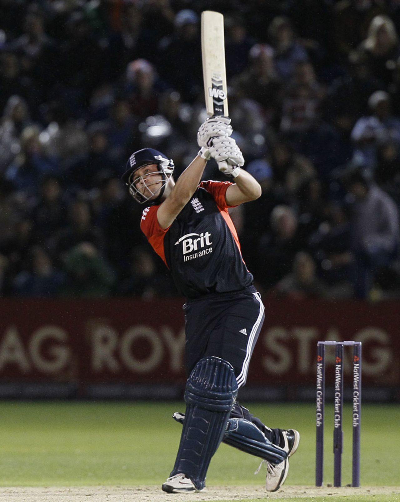 Jonathan Trott hits his first six in ODIs, England v India, 5th ODI, Cardiff, September 16, 2011
