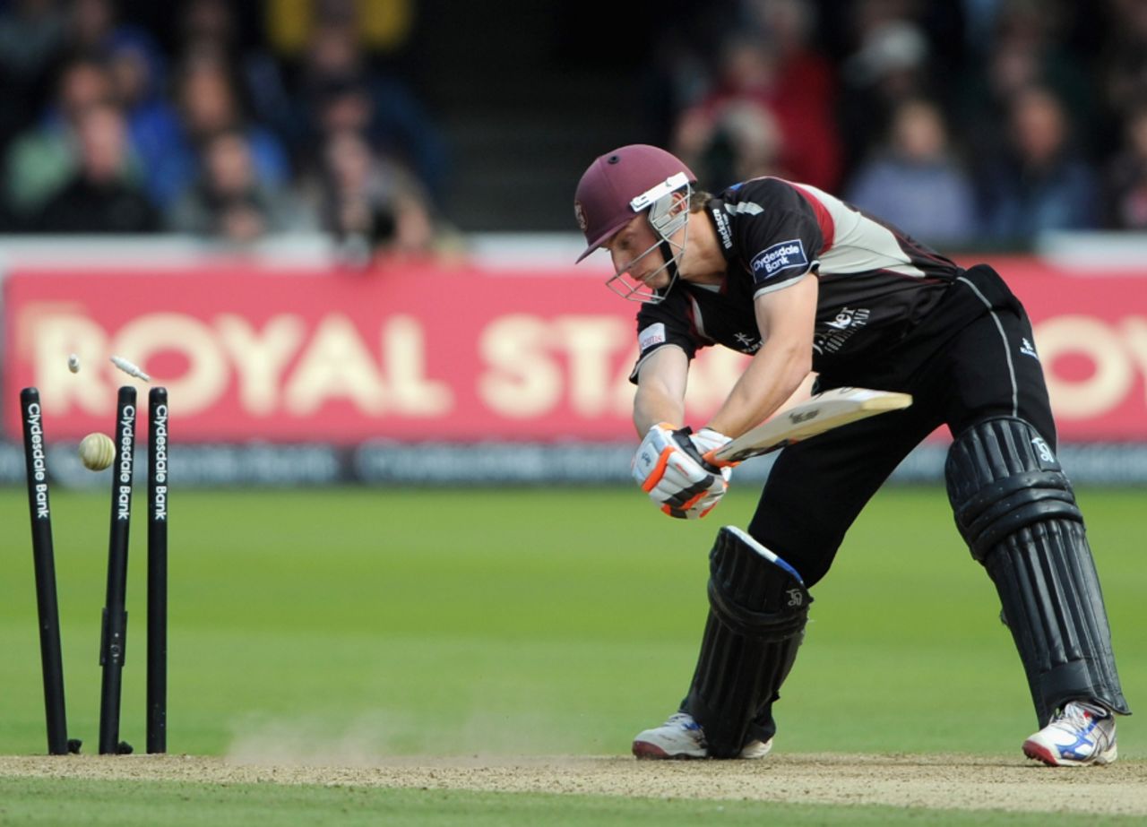 Jos Buttler was Somerset's last man out, bowled for 86, Somerset v Surrey, CB40 final, Lord's, September 17 2011