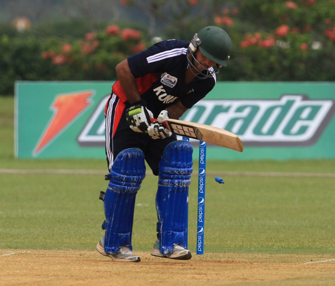 Sibtain Raza was bowled by Suresh Navaratnam for single figures, Malaysia v Kuwait, World Cricket League Division Six, Kuala Lumpur, September 17 2011