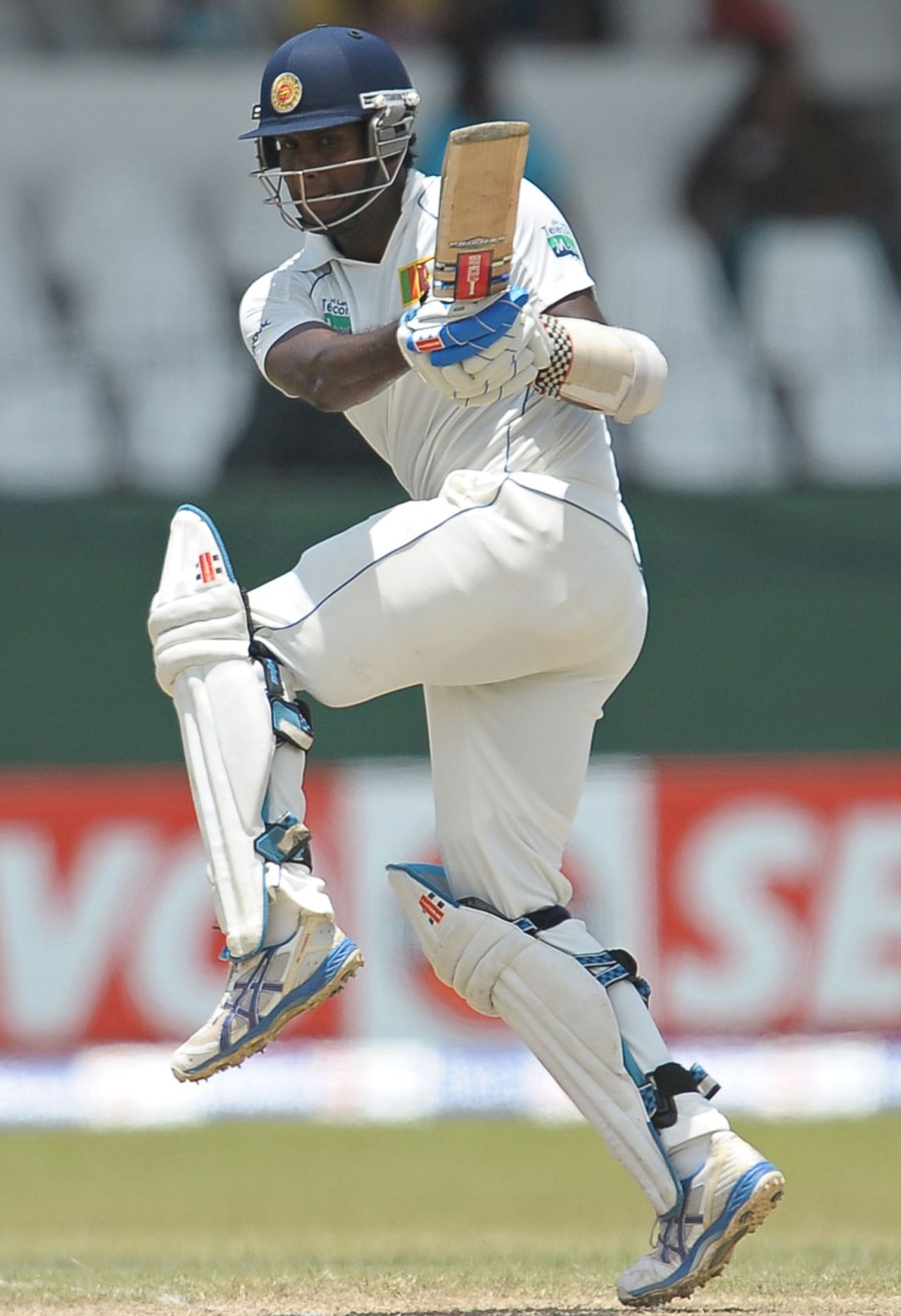 Angelo Mathews plays a shot on the leg-side, Sri Lanka v Australia, 3rd Test, SSC, Colombo, 3rd day, September 18, 2011