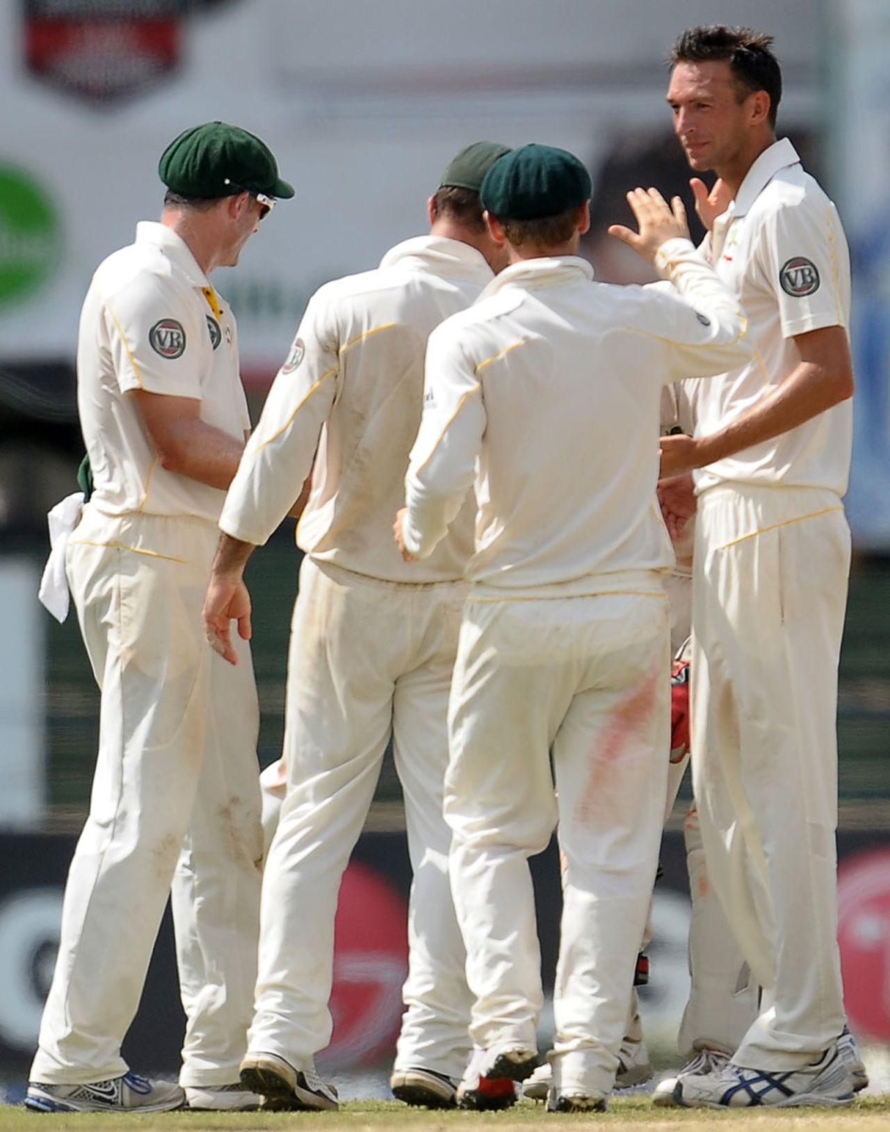 Australia celebrate after Trent Copeland dismissed Tillakaratne Dilshan, Sri Lanka v Australia, 3rd Test, SSC, Colombo, 3rd day, September 18, 2011