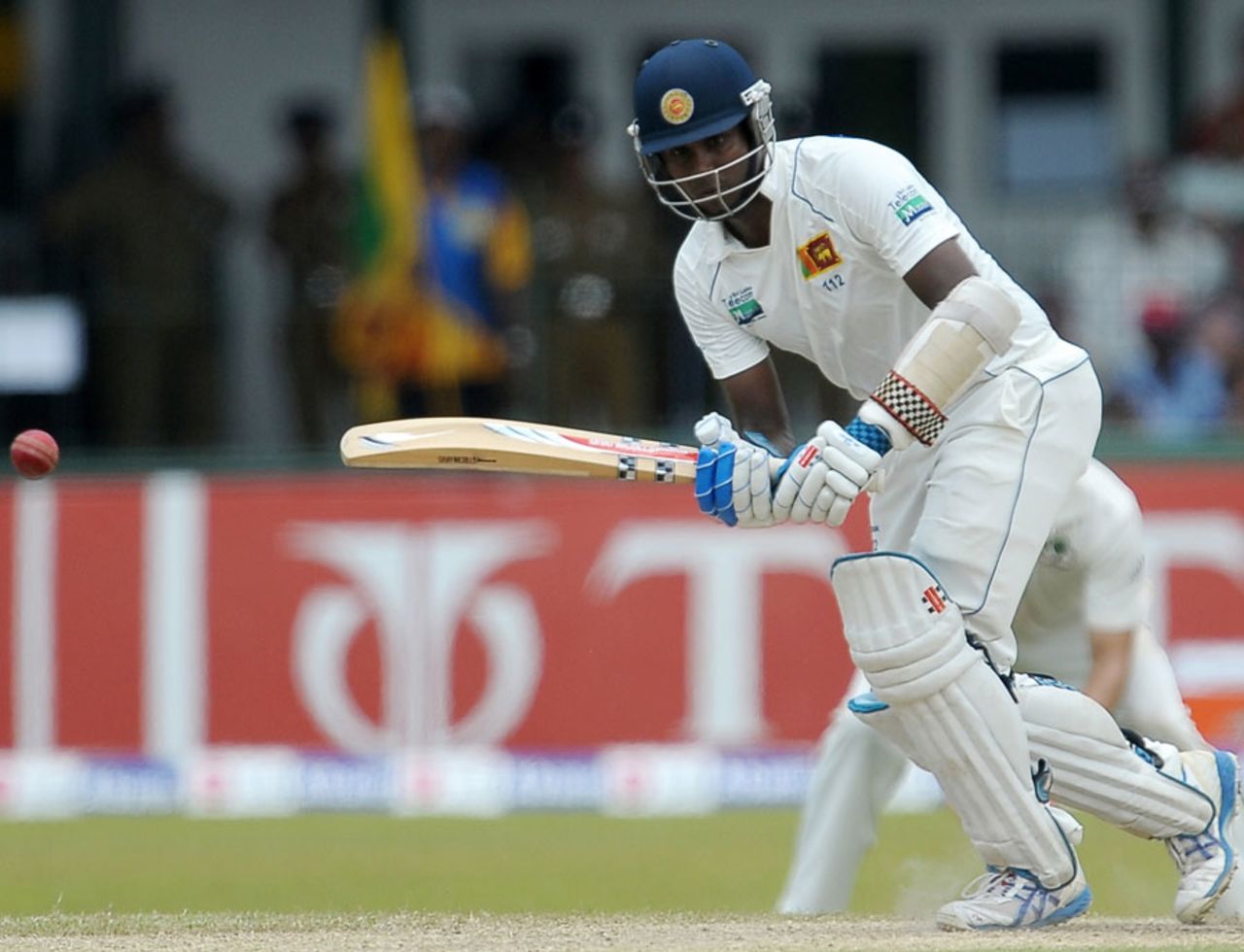 Angelo Mathews reached his half-century off 119 balls, Sri Lanka v Australia, 3rd Test, SSC, Colombo, 3rd day, September 18, 2011