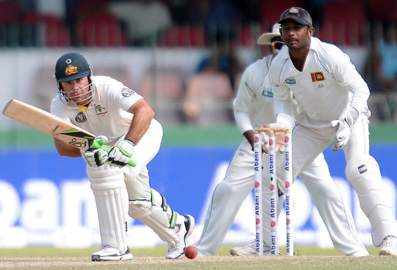 Ricky Ponting was dismissed for 28, Sri Lanka v Australia, 3rd Test, SSC, Colombo, 4th day, September 19, 2011
