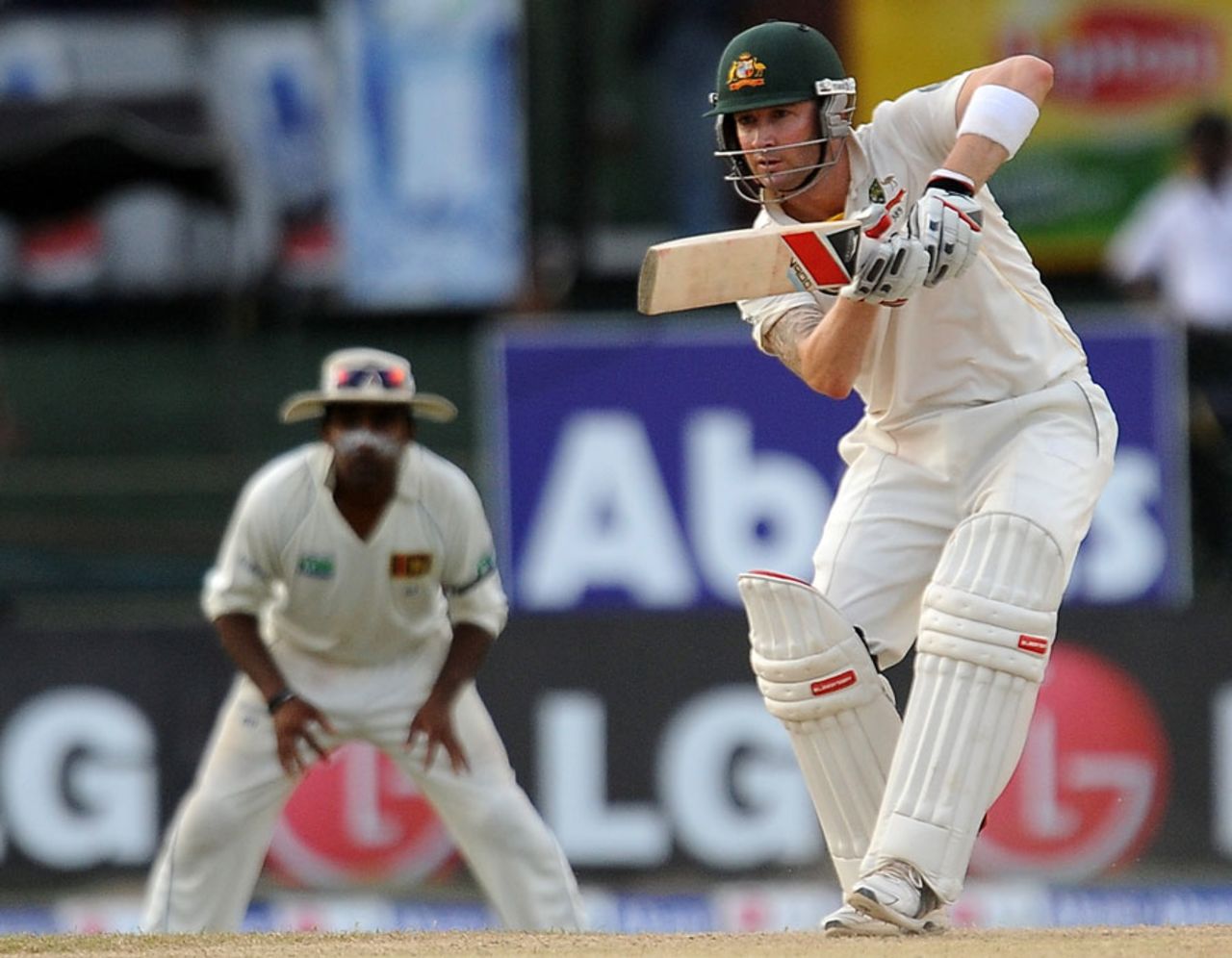 Michael Clarke was watchful in the lead-up to stumps, Sri Lanka v Australia, 3rd Test, SSC, Colombo, 4th day, September 19, 2011