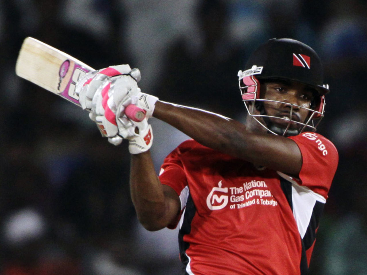 Darren Bravo provided the early muscle in T&T's chase, Ruhuna v T&T, CLT20 qualifier, Hyderabad, September 19, 2011