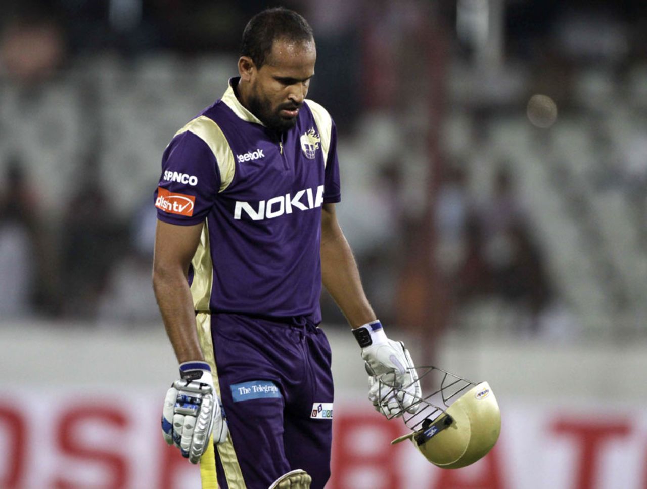 Yusuf Pathan couldn't make much of an impact with the bat, Auckland v Kolkata Knight Riders, CLT20 qualifier, Hyderabad, September 19, 2011