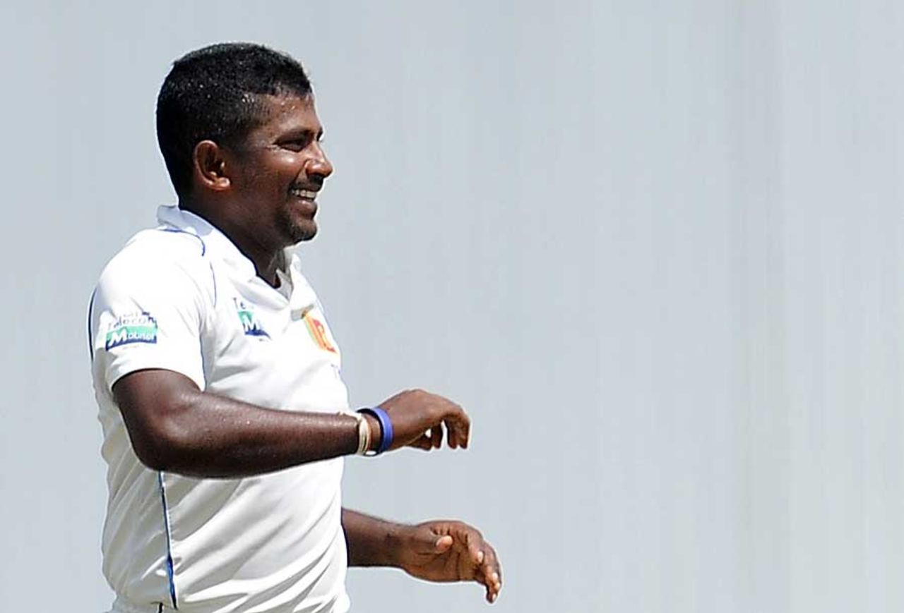 Rangana Herath dismissed Phil Hughes early on the fifth day, Sri Lanka v Australia, 3rd Test, Colombo, 5th day, September 20, 2011