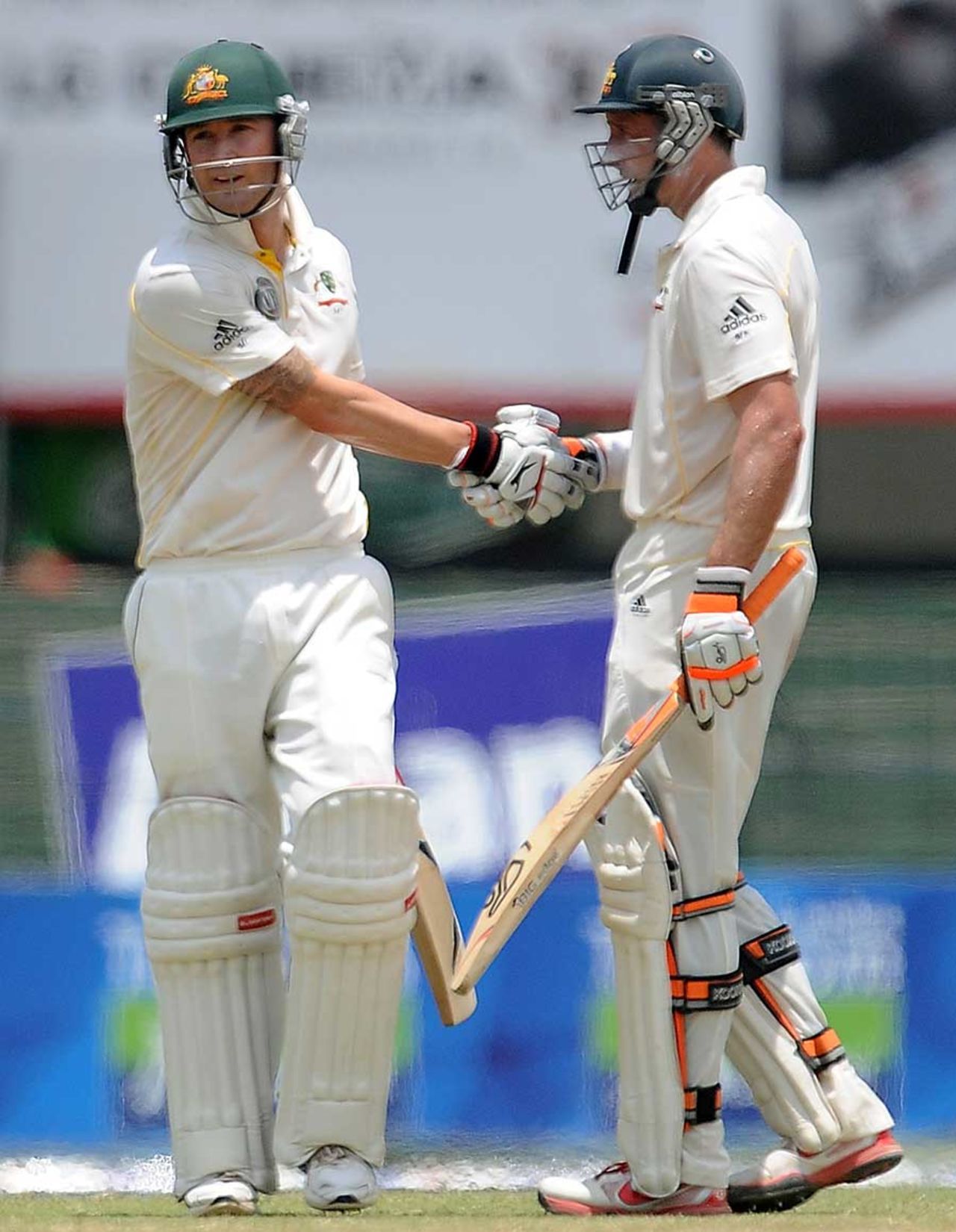 Michael Clarke and Michael Hussey took Australia towards safety on the fifth morning, Sri Lanka v Australia, 3rd Test, Colombo, 5th day, September 20, 2011