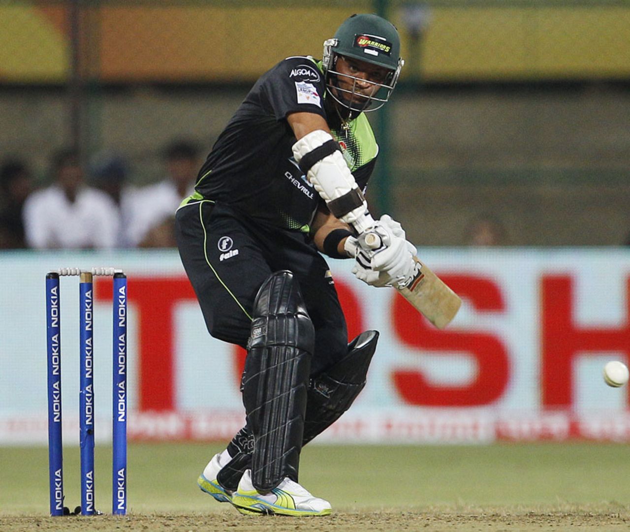 Ashwell Prince watches the ball closely, Royal Challengers Bangalore v Warriors, CLT20, Bangalore, September 23, 2011
