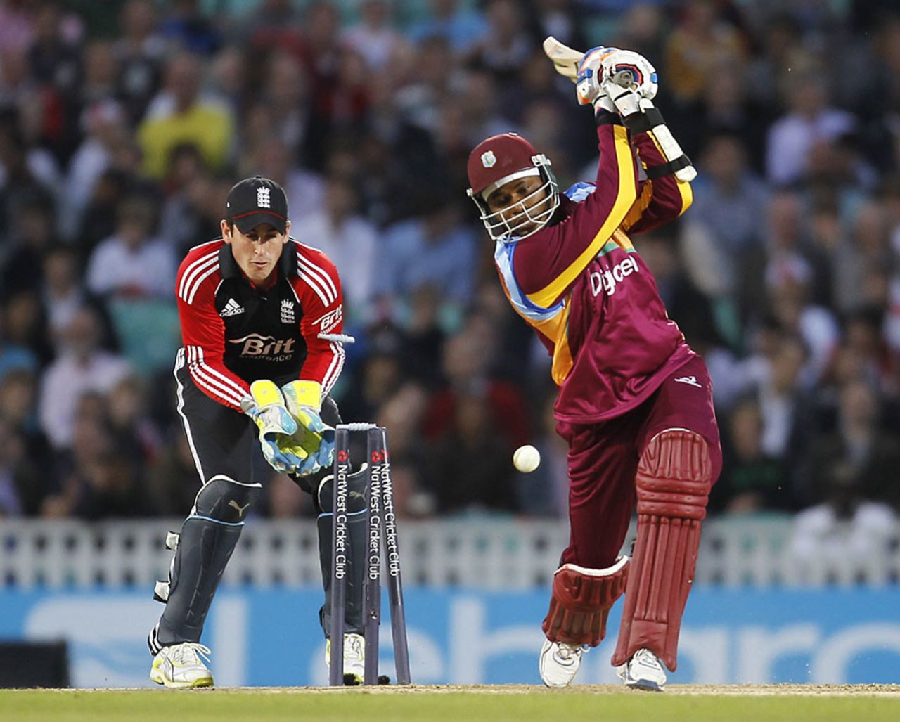 Marlon Samuels was bowled by Graeme Swann, England v West Indies, 1st Twenty20, The Oval, September 23, 2011