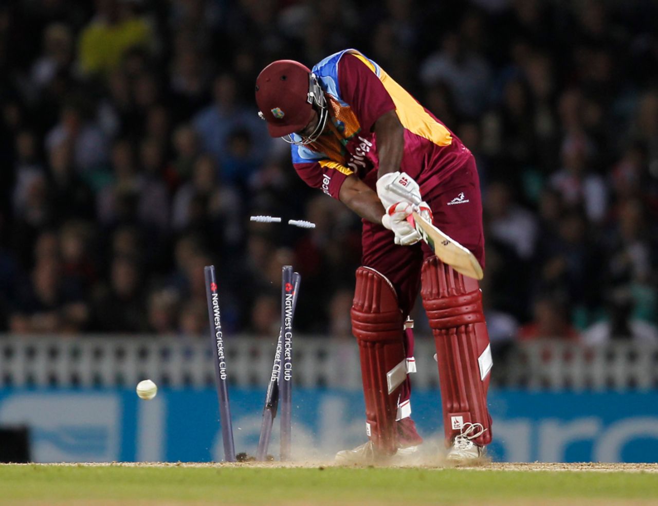 Derwin Christian had his stumps shattered by Jade Dernbach, England v West Indies, 1st Twenty20, The Oval, September 23, 2011