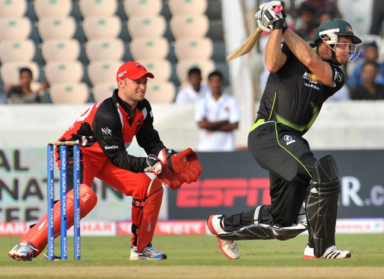 Colin Ingram drives through the offside, South Australia v Warriors, Champions League T20, Hyderabad, September 25, 2011
