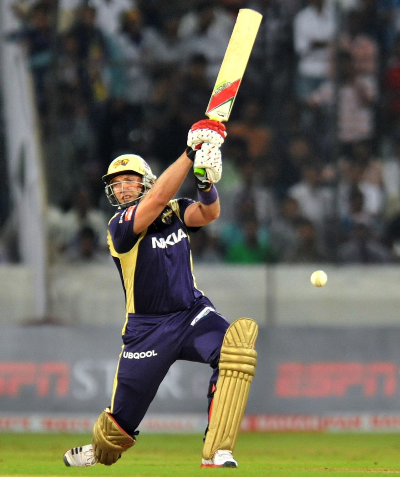 Jacques Kallis attempts a cover drive, Kolkata Knight Riders v South Australia, Champions League Twenty20, September 27, 2011