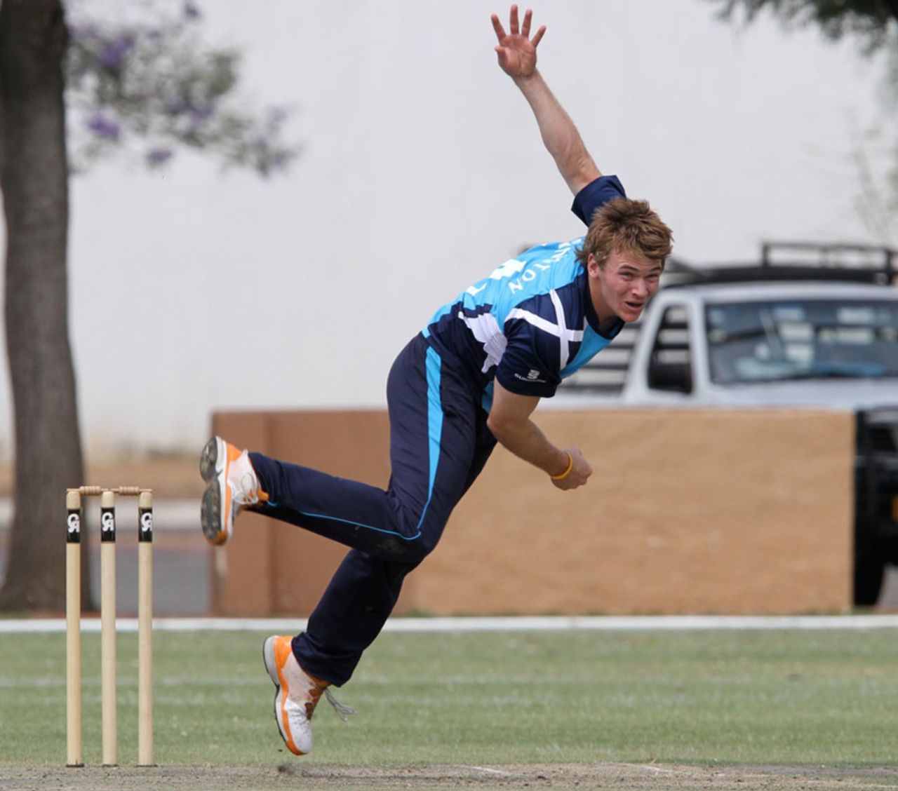 Richie Berrington in his delivery stride, Namibia v Scotland, Intercontinental Cup ODI, Windhoek, September 28, 2011