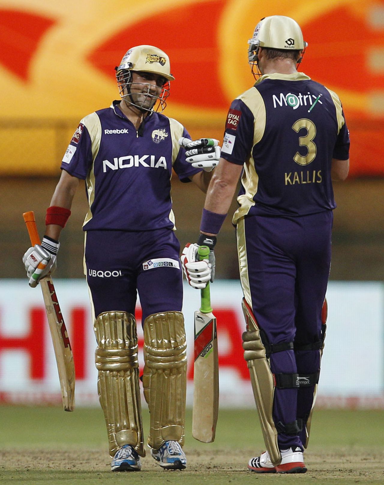 Gautam Gambhir and Jacques Kallis took KKR through to a big win, Royal Challengers Bangalore v Kolkata Knight Riders, Champions League Twenty20, Bangalore, September 29, 2011
