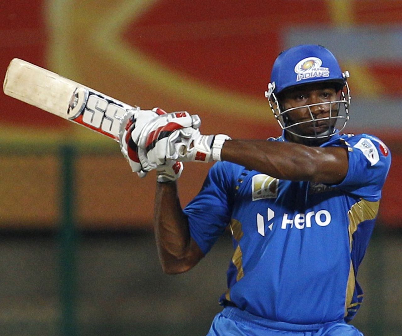 Kieron Pollard found form with 58 off 37 balls, Mumbai Indians v Cape Cobras, Champions League Twenty20, Bangalore, September 30, 2011