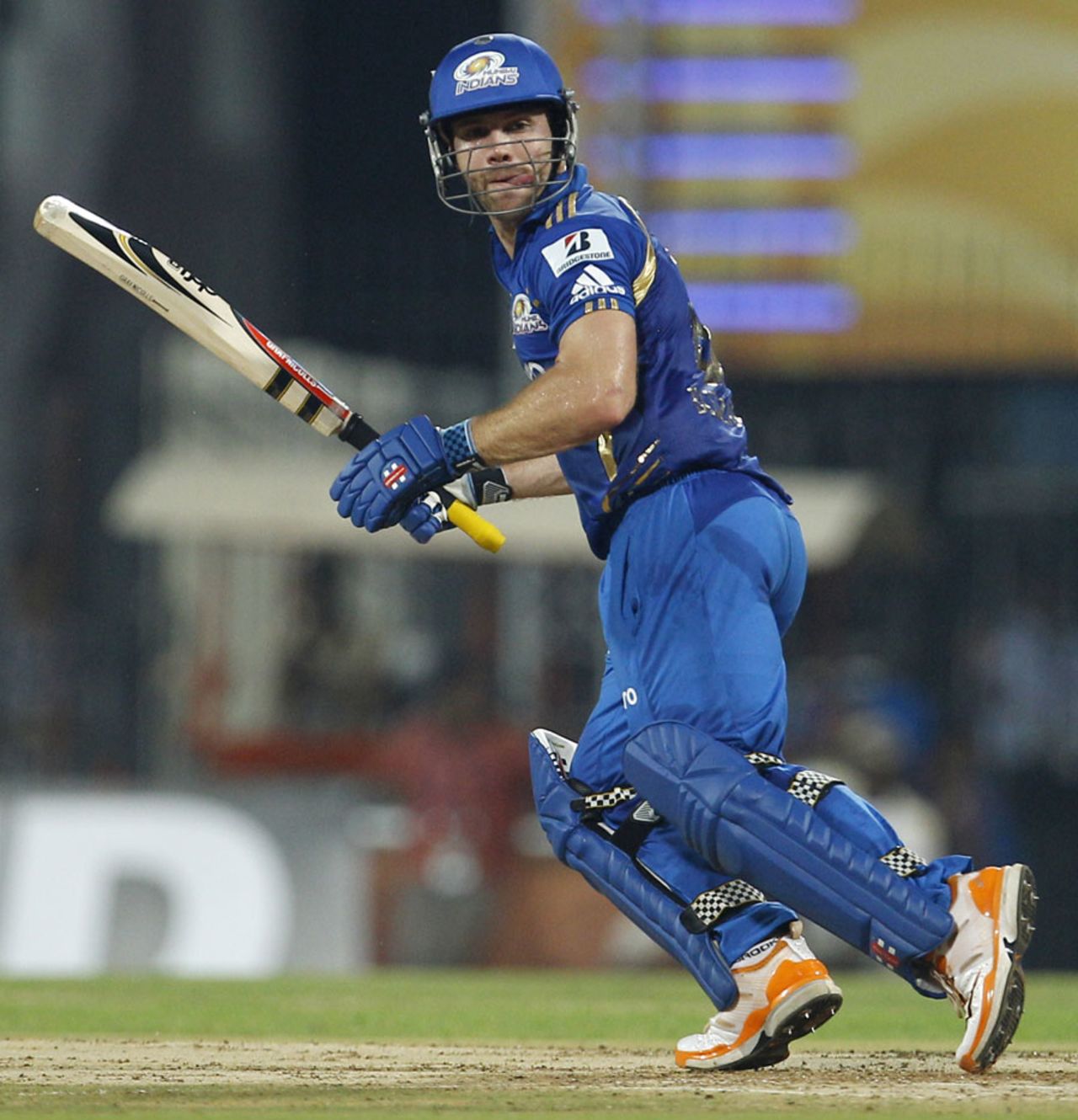Aiden Blizzard plays one behind the wicket on the off side, Somerset v Mumbai Indians, 2nd semi-final, CLT20, Chennai, October 8, 2011