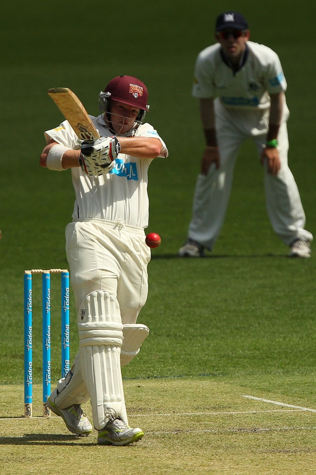 Andrew Robinson batting during his 78, Queensland v Victoria, day one, Sheffield Shield, Brisbane, October 11