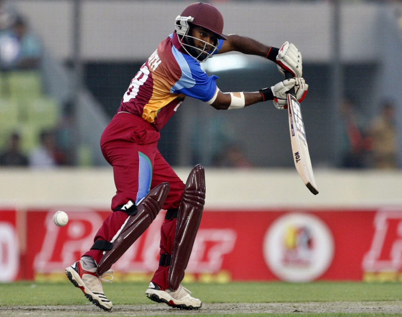 Adrian Barath guides one into the off side, Bangladesh v West Indies, only Twenty20, Mirpur, October 11, 2011