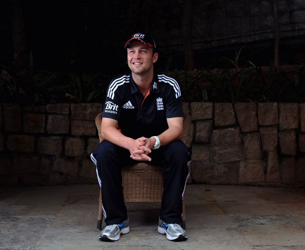 Jonathan Trott is at ease during England's press conference, Hyderabad, October 12, 2011