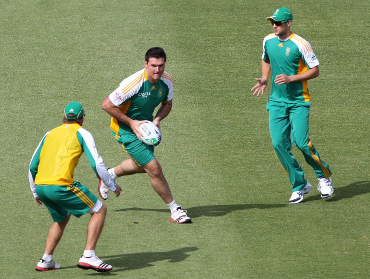 Graeme Smith warms up with a game of rugby, Cape Town, October 12, 2011