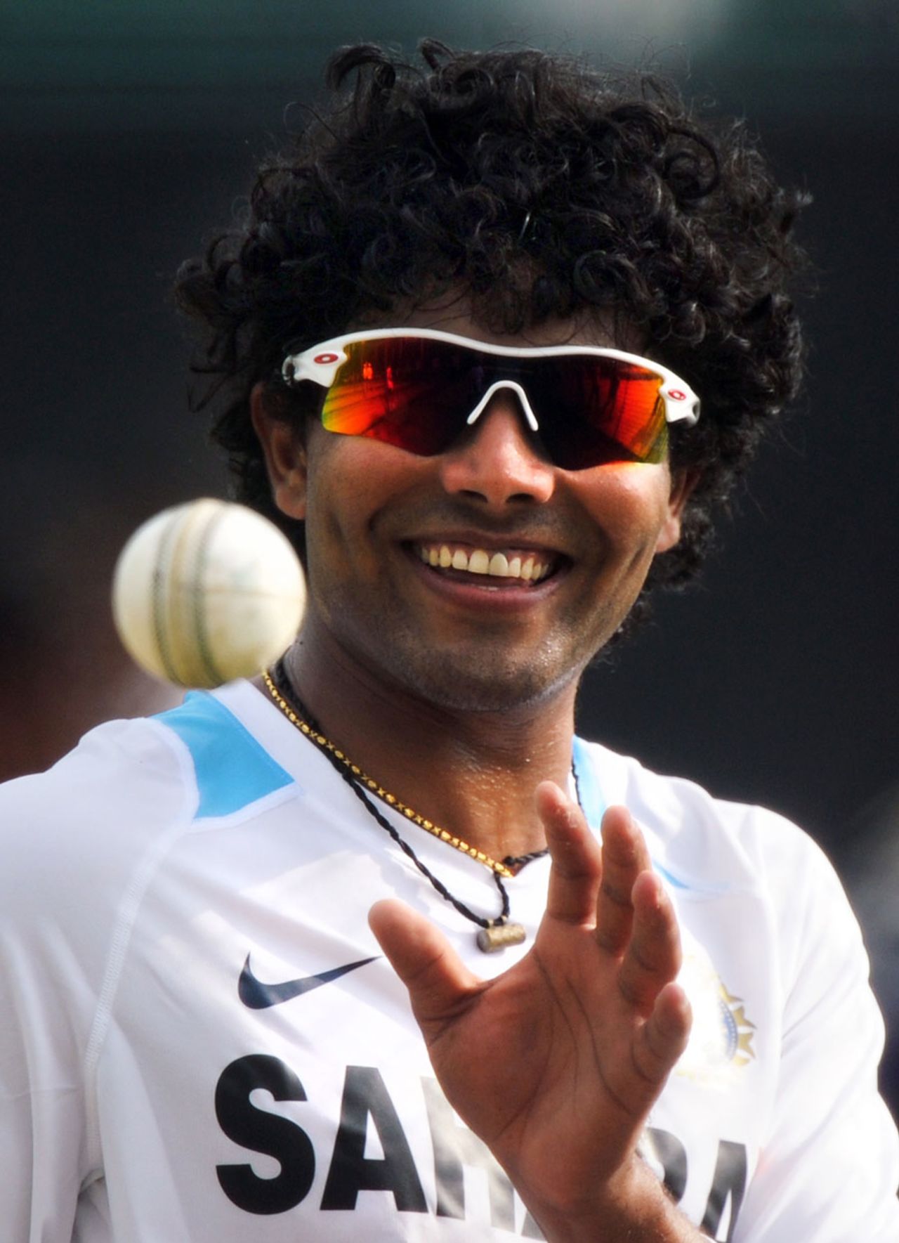 Ravindra Jadeja at a training session, October 12, 2011