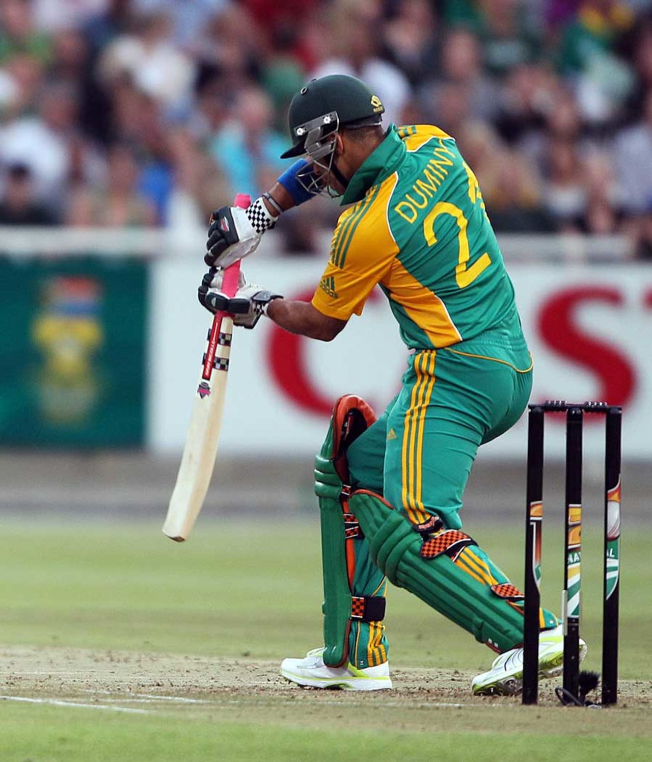 JP Duminy shapes to drive as he leads South Africa's recovery, South Africa v Australia, 1st Twenty20, Cape Town, October 13, 2011