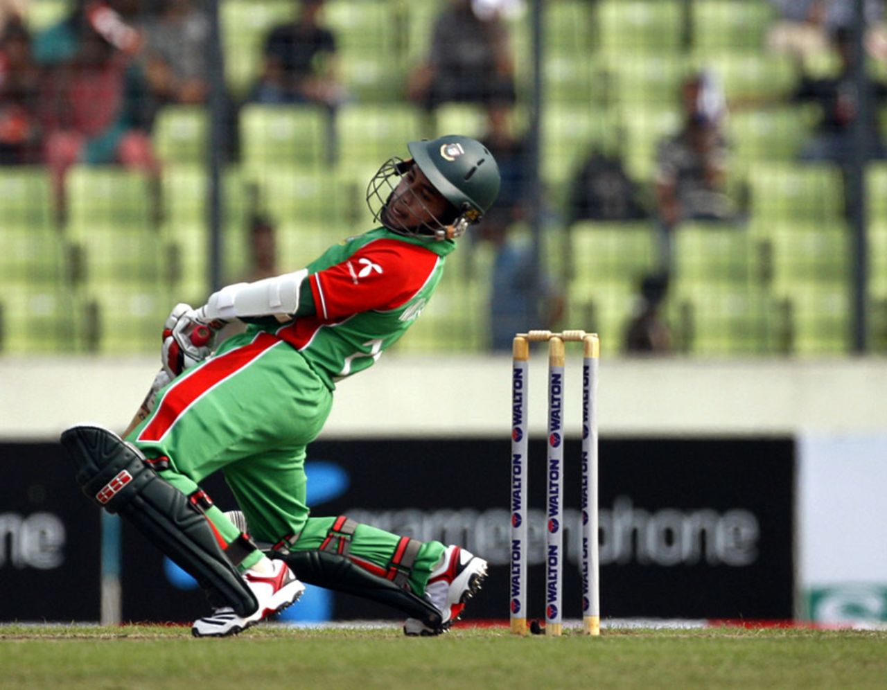 Mushfiqur Rahim sways out of the way of a delivery, Bangladesh v West Indies, 2nd ODI, Mirpur, October 15, 2011