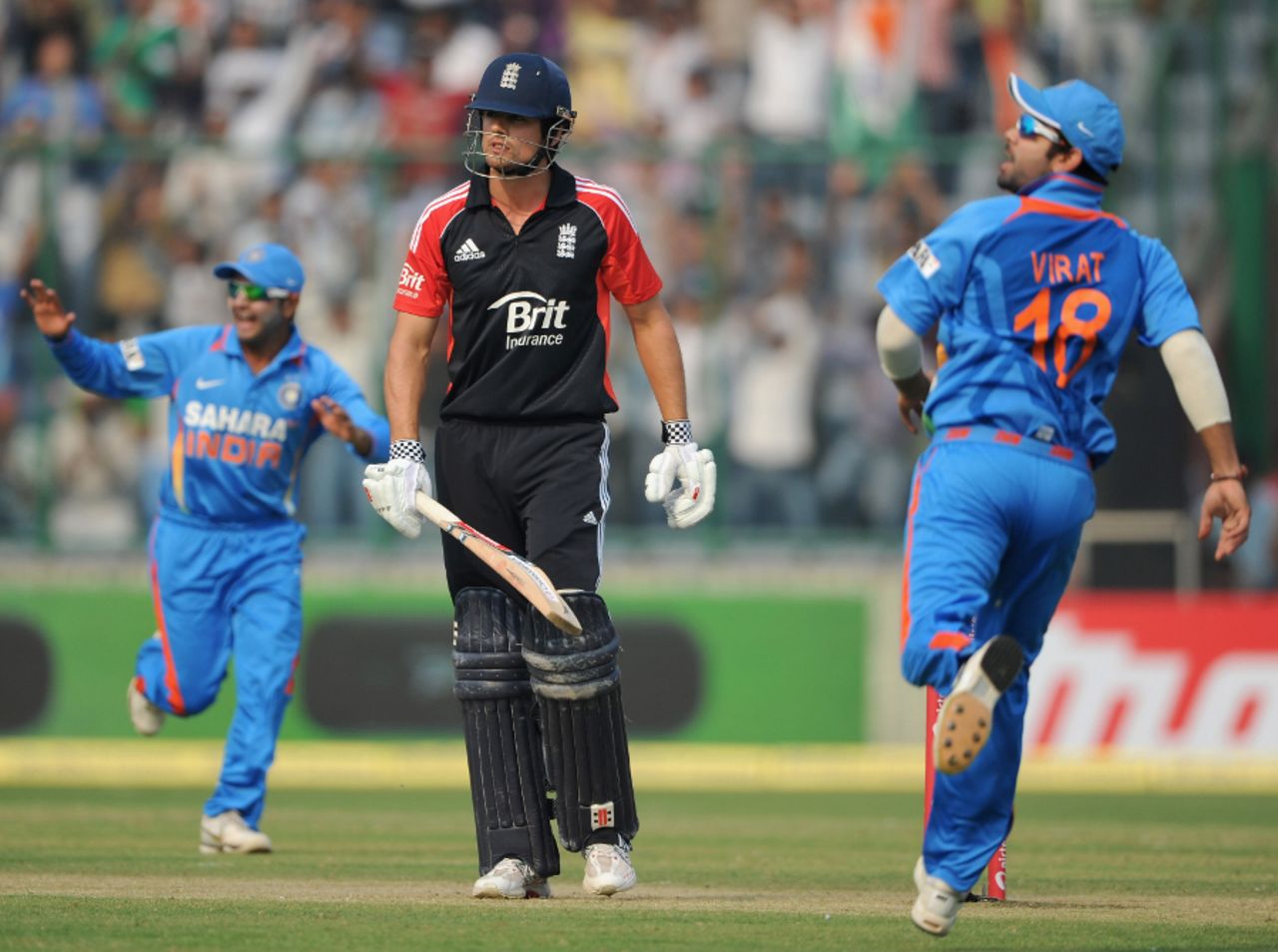 Alastair Cook fell in the first over of England's innings, India v England, 2nd ODI, Delhi, October 17 2011