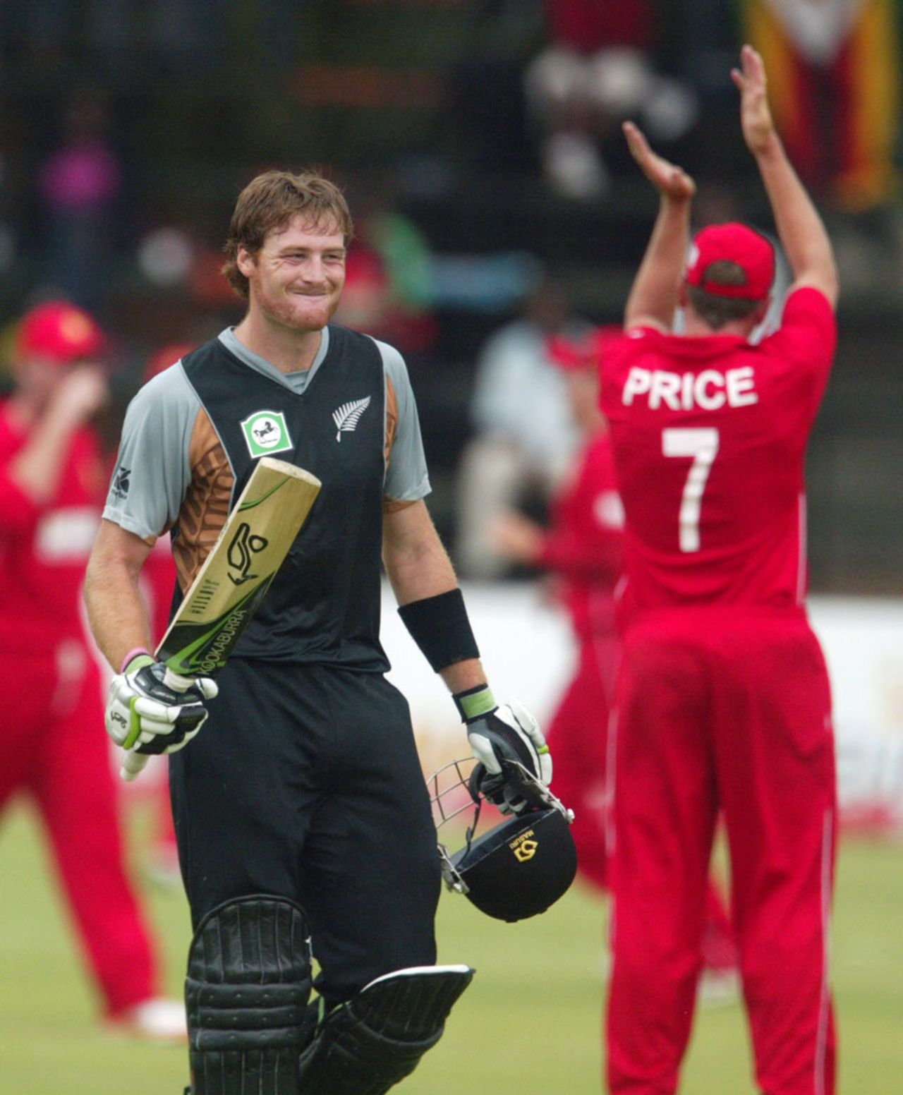 Martin Guptill celebrates his half-century, Zimbabwe v New Zealand, 2nd Twenty20, Harare, October 17, 2011