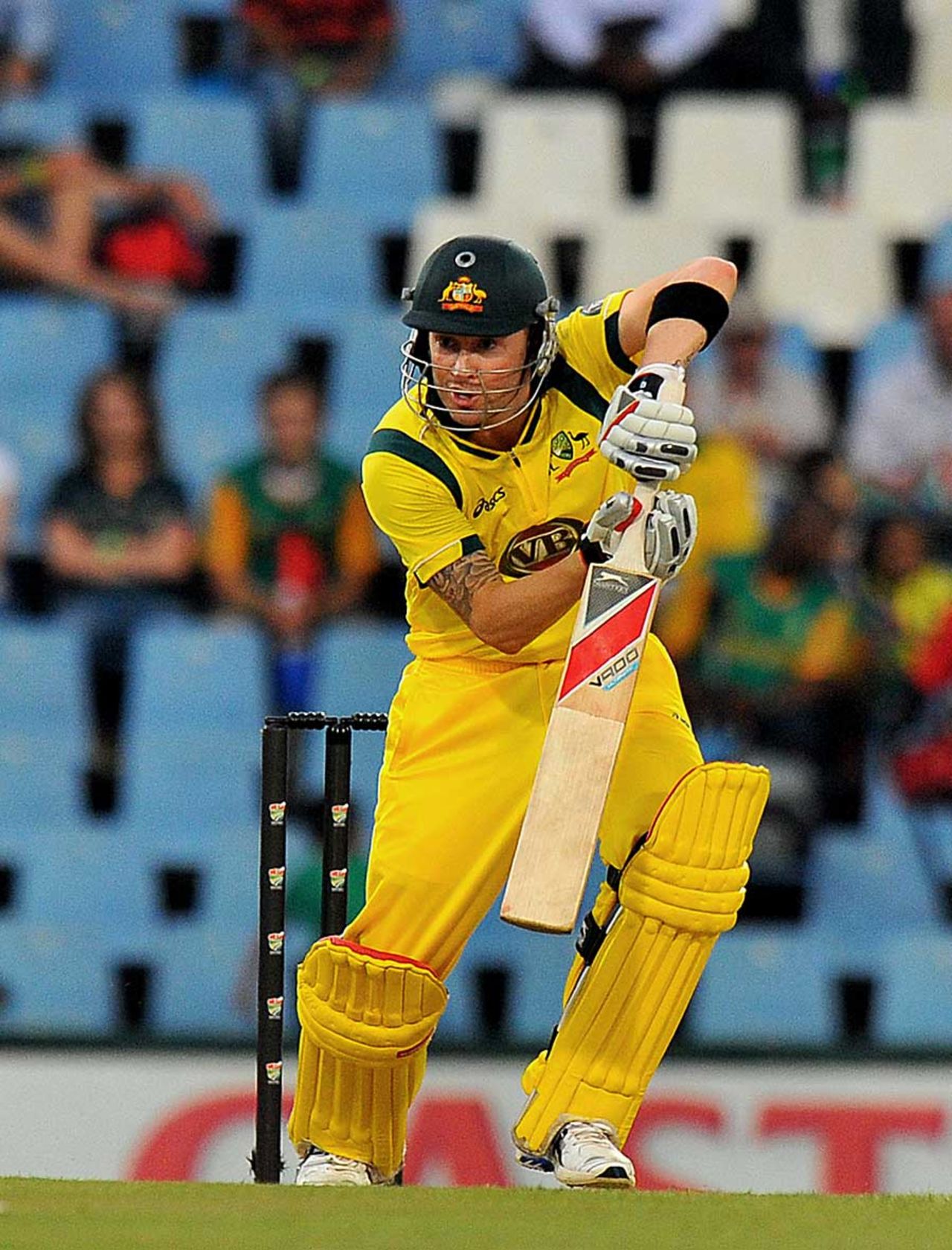 Michael Clarke gets behind the line, South Africa v Australia, 1st ODI, Centurion, October 19, 2011