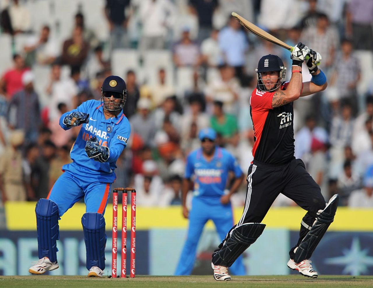 Kevin Pietersen gave England a lift with a positive half-century, India v England, 3rd ODI, Mohali, October 20, 2011