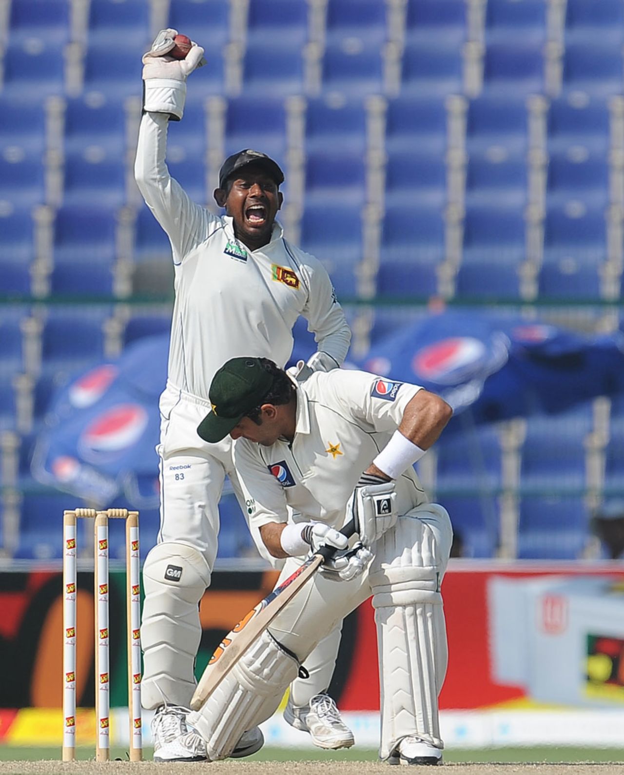 Prasanna Jayawardene appeals for Misbah-ul-Haq's wicket, Pakistan v Sri Lanka, 1st Test, Abu Dhabi, 3rd day, October 20, 2011