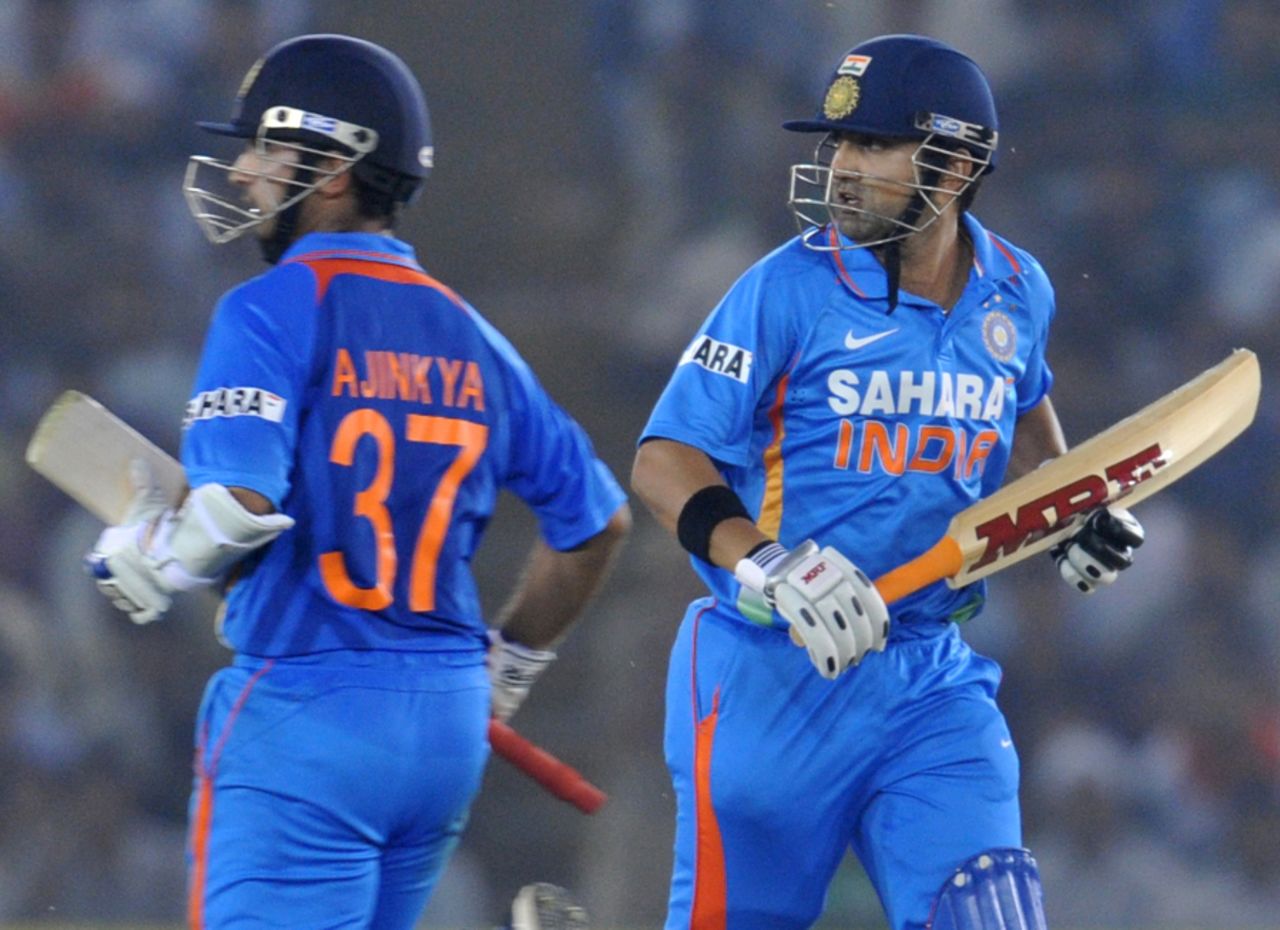 Ajinkya Rahane and Gautam Gambhir put India's chase on track, India v England, 3rd ODI, Mohali, October 20, 2011