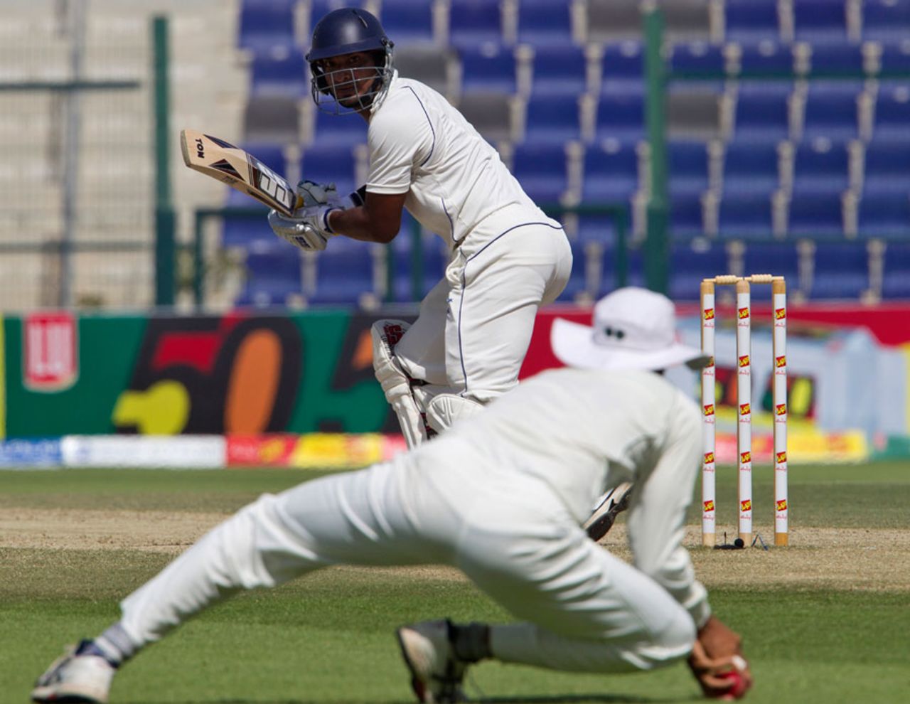 Replays could not determine whether Younis Khan had taken Kumar Sangakkara's catch cleanly, Pakistan v Sri Lanka, 1st Test, Abu Dhabi, 4th day, October 21, 2011