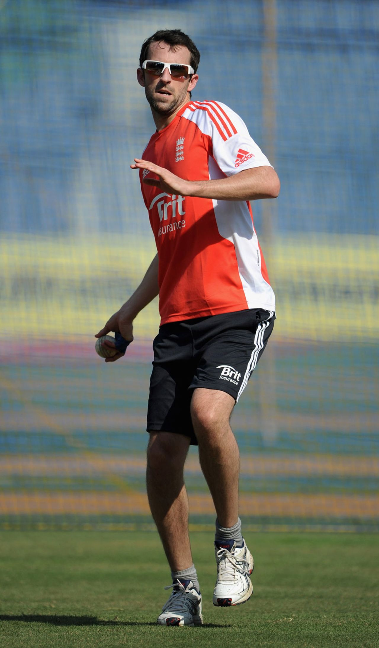 Graham Onions participates in a fielding drill, Wankhede Stadium, Mumbai, October 22, 2011