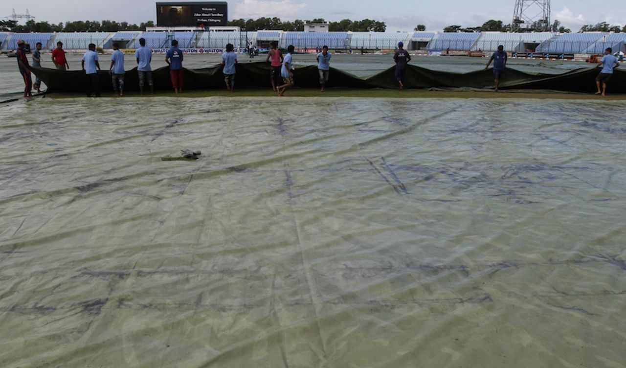 Heavy rain overnight washed out the third day's play, Bangladesh v West Indies, 1st Test, Chittagong, 2nd day, October 23, 2011